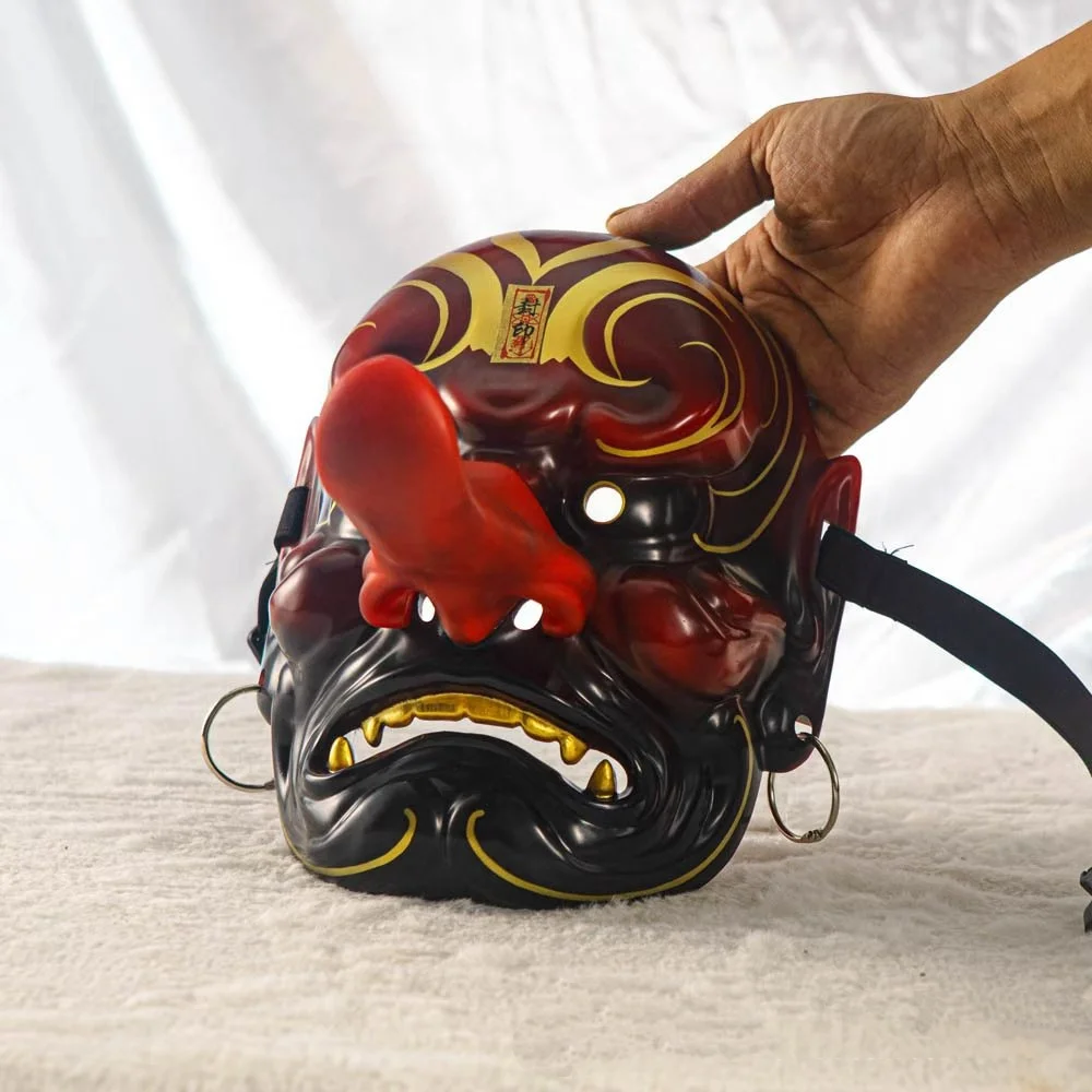 

Японский демон Tengu Sakonji, маска для косплея, смола Праджня, анфас, самурай Они, маска призрака, украшения, декор для вечеринки, реквизит для костюма