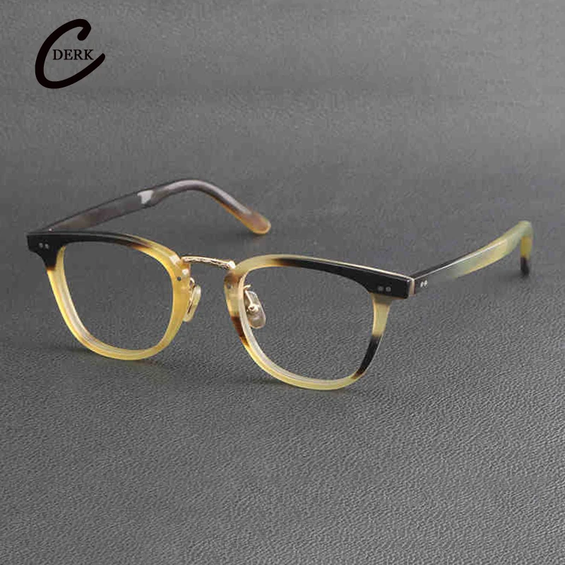 Japanese engraved retro men natural buffalo horn frame ladies fashion myopia prescription optical glasses for presbyopia