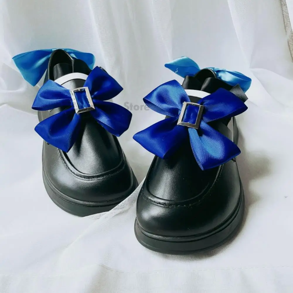 Jogo genshin fontaine furina cosplay sapatos meia meias mulheres lolita arco salto alto halloween masquerade festa accessorie