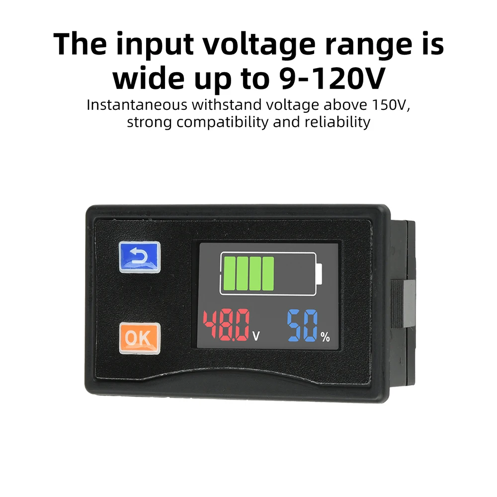 DC 9-120V LCD Digital Voltage and Energy Meter Energy Indicator Acid Ternary Lithium Iron Phosphate Battery