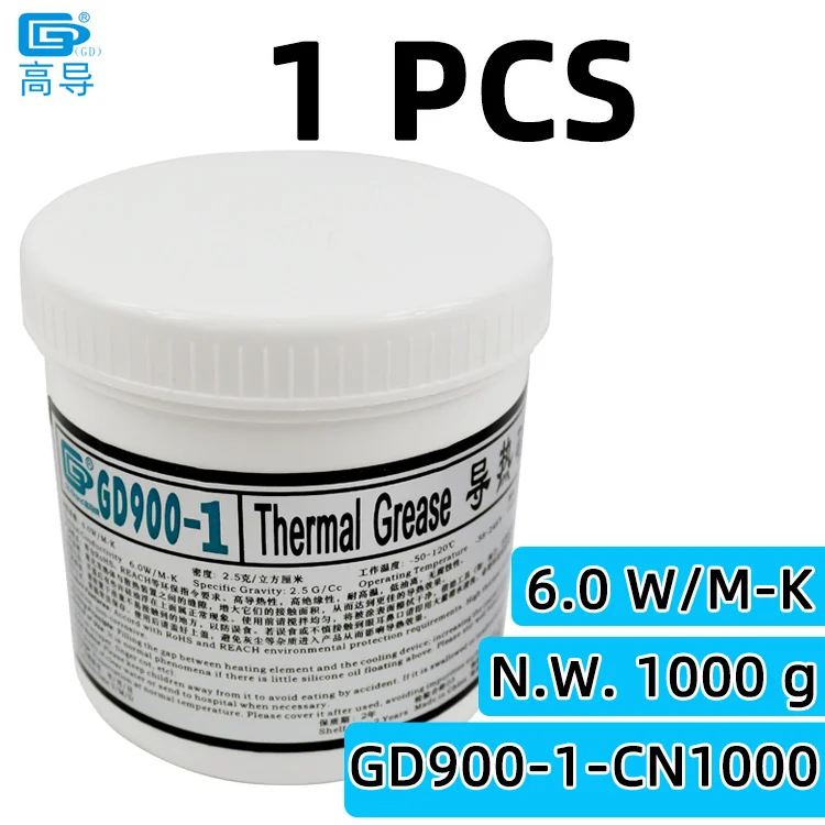Nettogewicht 1/3/7/15/30/150/1000 Gram Grijs GD900-1 Thermisch geleidende vetpasta Gips Koellichaam Compound SSY ST BX CB CN