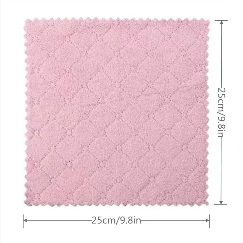 3/5/10pcs double-sided coral velvet ultra-high absorbent scouring pads, dishcloths, wipes