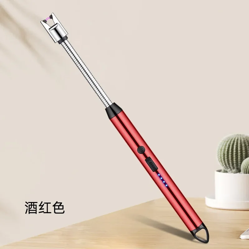 70CM BBQ-kaars USB-aanstekers Lange verstelbare oplaadbare keuken Winddichte sigarettenaanstekers Plasma gepulseerde krachtige boog