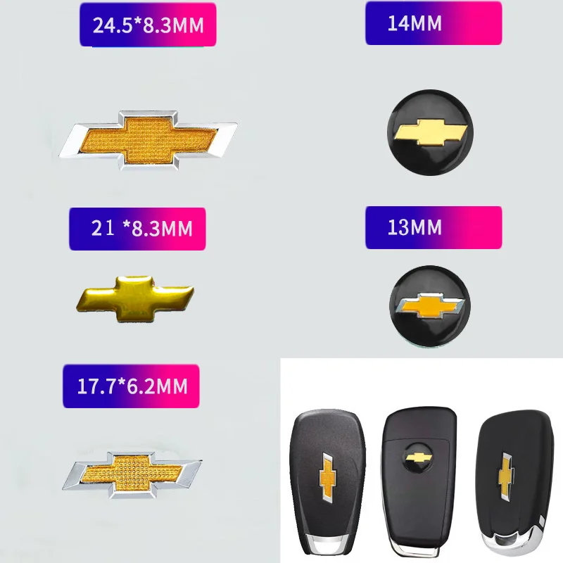 Pegatina para llave de coche, llavero con emblema, accesorios para Chevrolet Cruze Sonic Silverado Corvette Trax Camaro Captiva Z71 SS