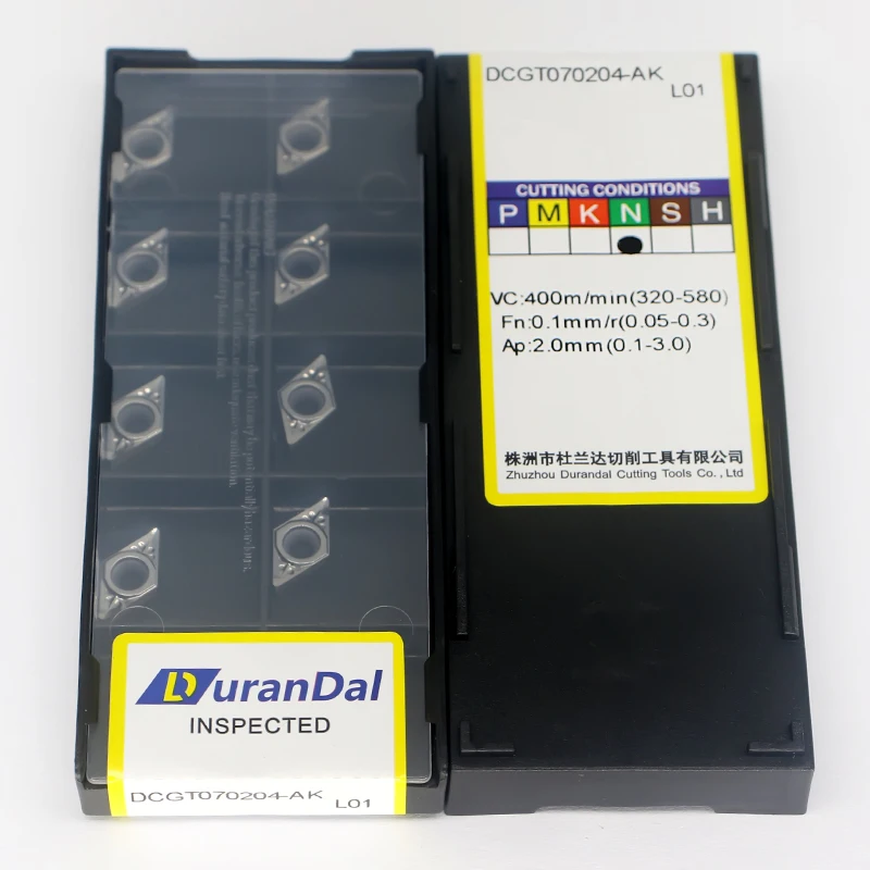 

10 PCS Carbide Insert DCGT070202 AK DCGT070204 AK Processing Aluminum and Wood Lathe CNC Cutting Tools