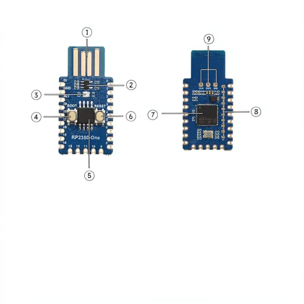 For For Yixinsheng RP2350 One Development Board Dual Core Architecture Microcontroller Module 4MB Flash Type A Embedded System