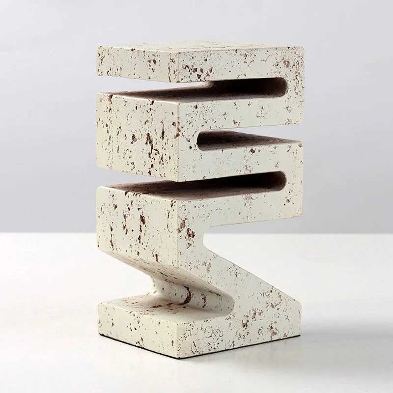 Creative Imitation Cave Stone Geometric Ornaments Modern Crafts Desk Decoration Geometric Resin Sculpture Room Aesthetic Decor