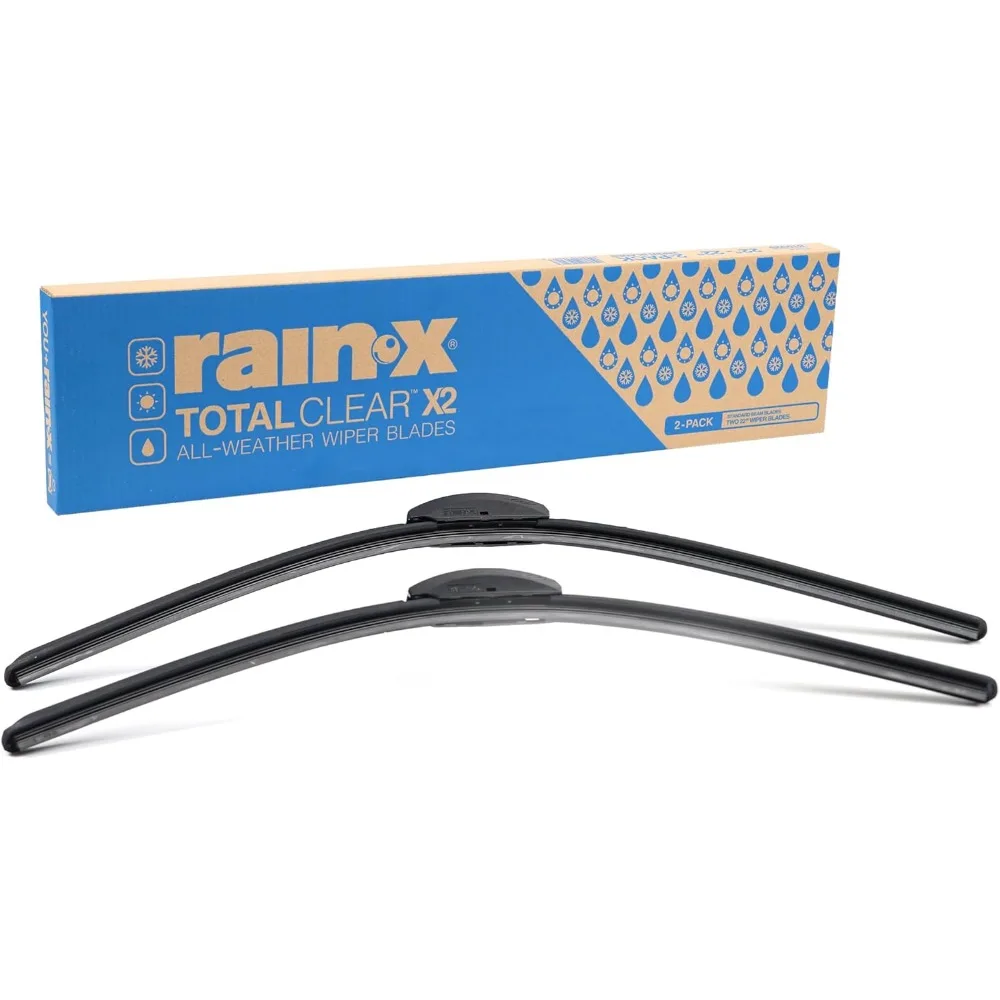 

All Weather 22 Inch Windshield Wiper Blades 2 Pack Smooth Quiet Rubber Squeegee Clear Beam Design