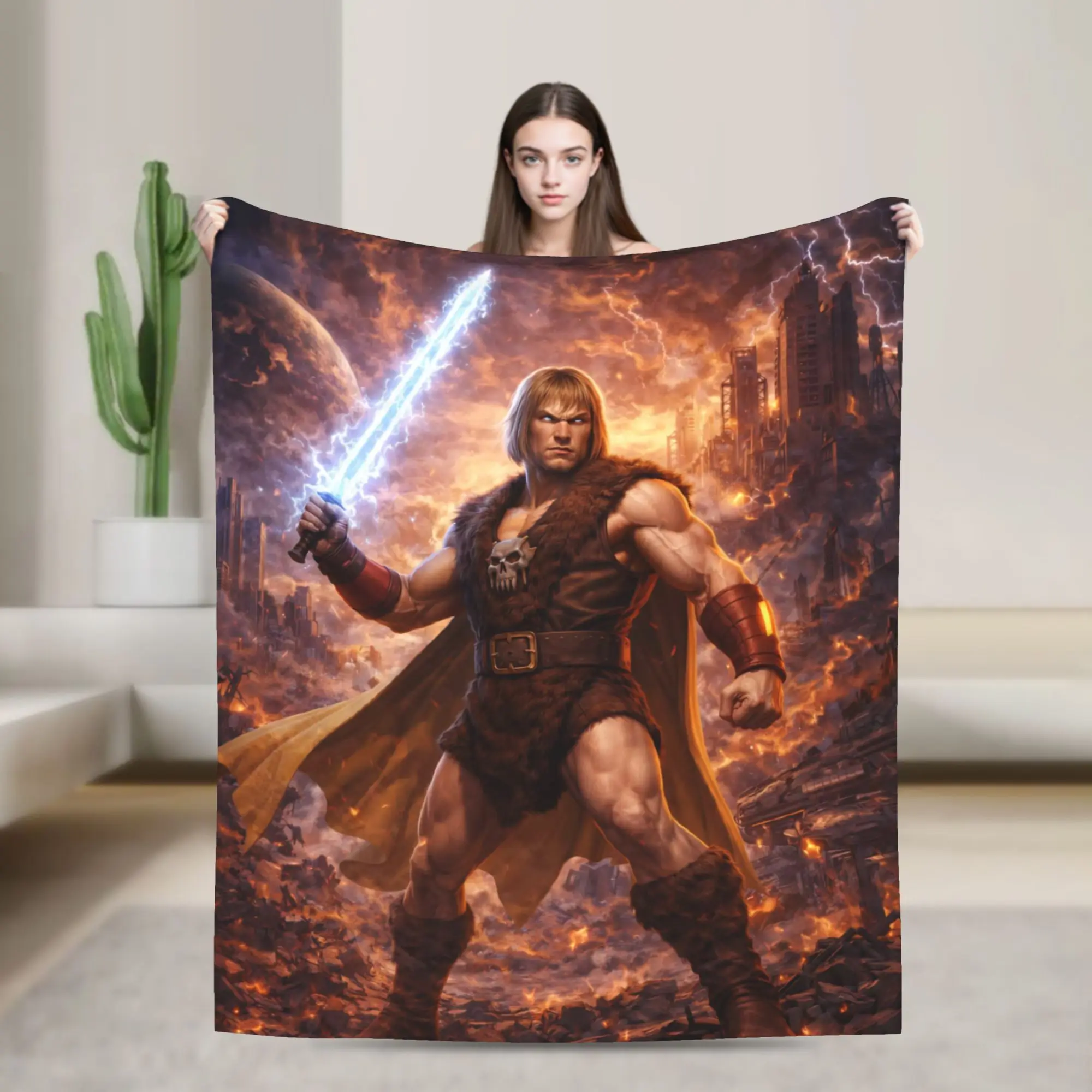 Thundarr The Barbarian Merch Blanket Warm Cozy Fluffy  Throw Blankets for Bed 50x60 Inches Multiple Sizes Bedding Throws