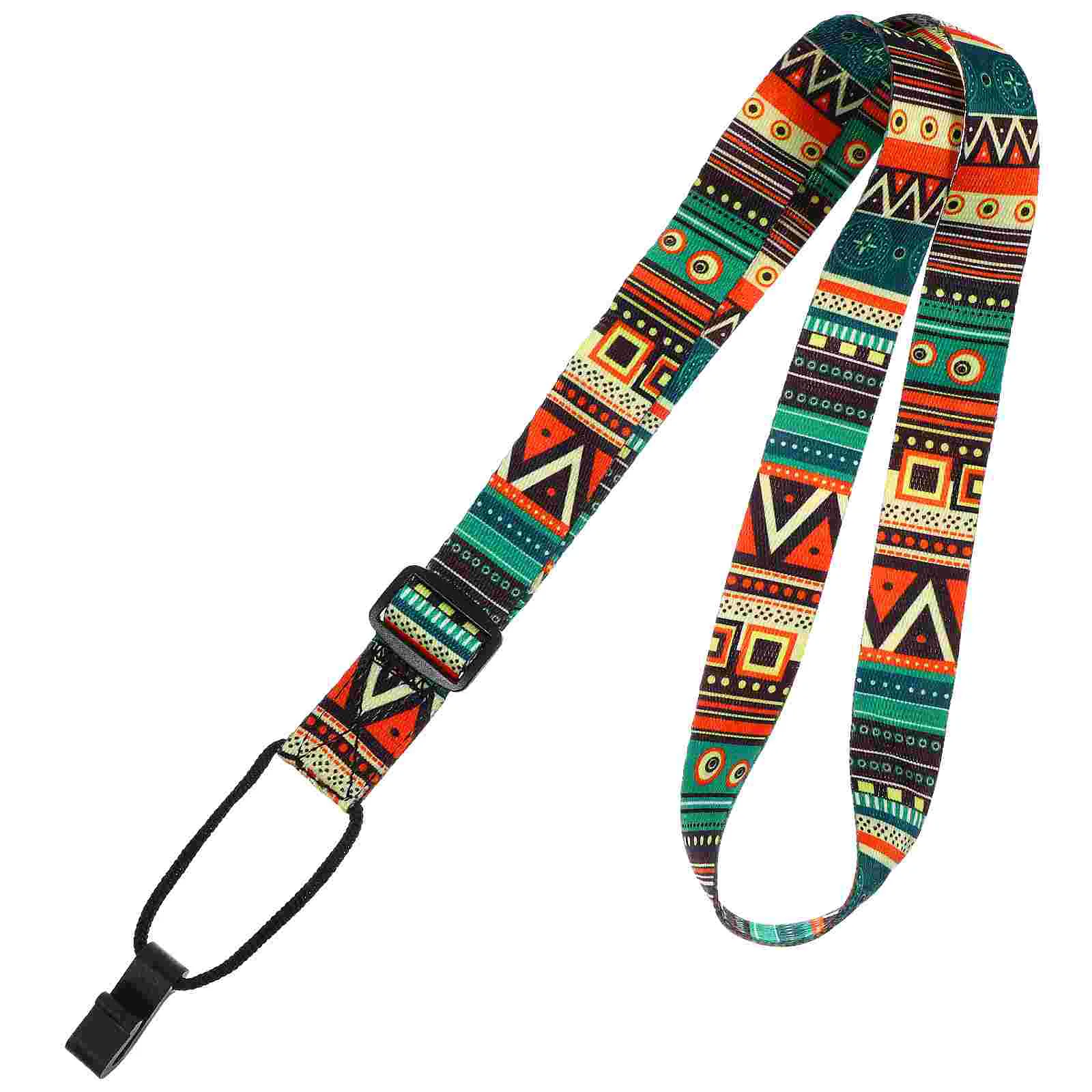 Ukulele Strap Guitar Strap Vintage Ethnic Style Adjustable Colorful Pattern Strap with Hook Carry Accessory