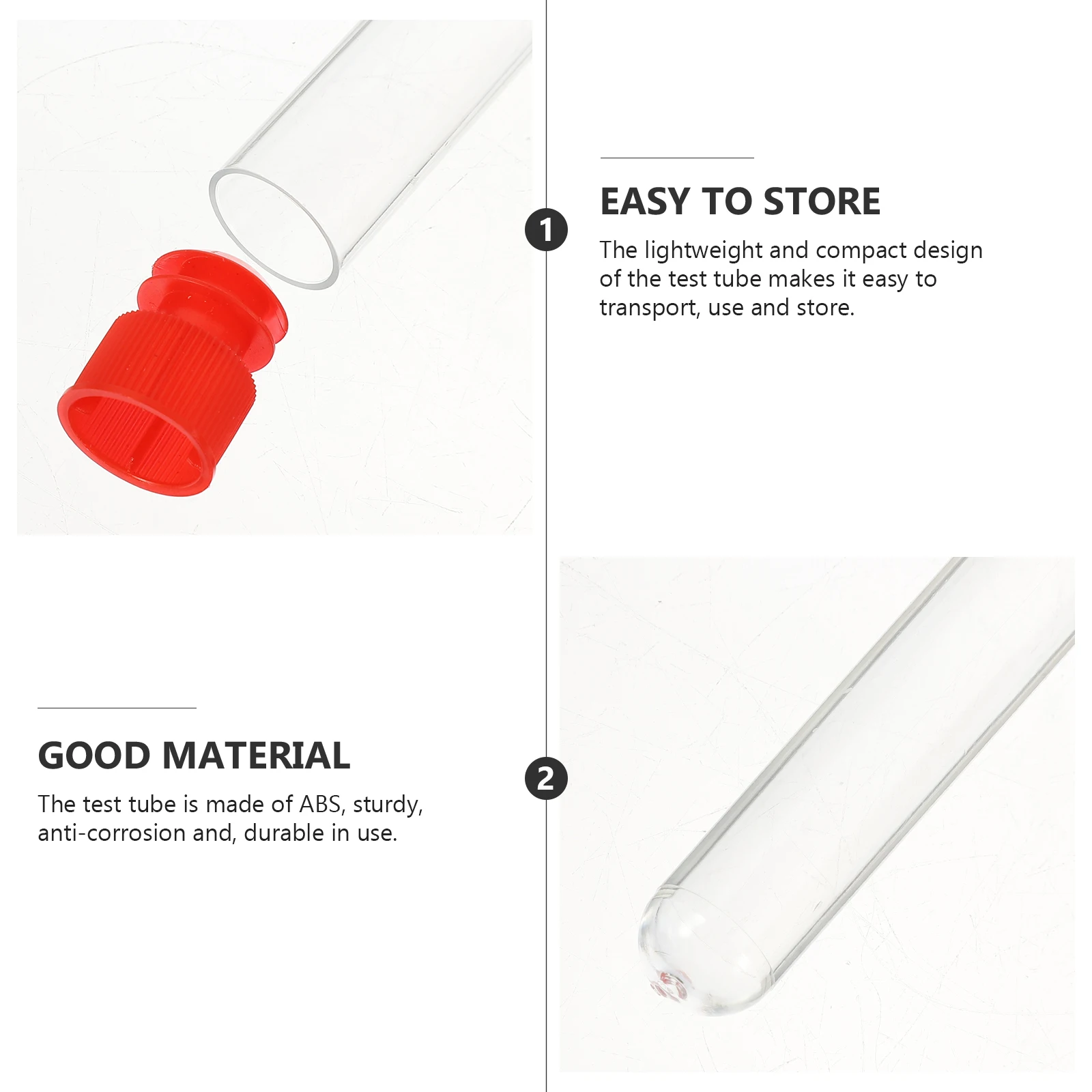 

12 Pcs Experimental Materials Test Tubes Plastic Scientific Clear Transparent ABS Storage Lightweight for Plants Crafts