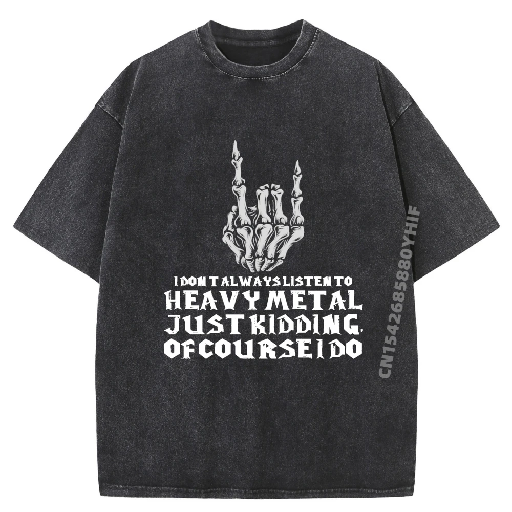 

I Don It Always Listen To Cotton Graphic Tees Fall Man Clothes Breathable Washed Shirt Mens Casual Printed Tees