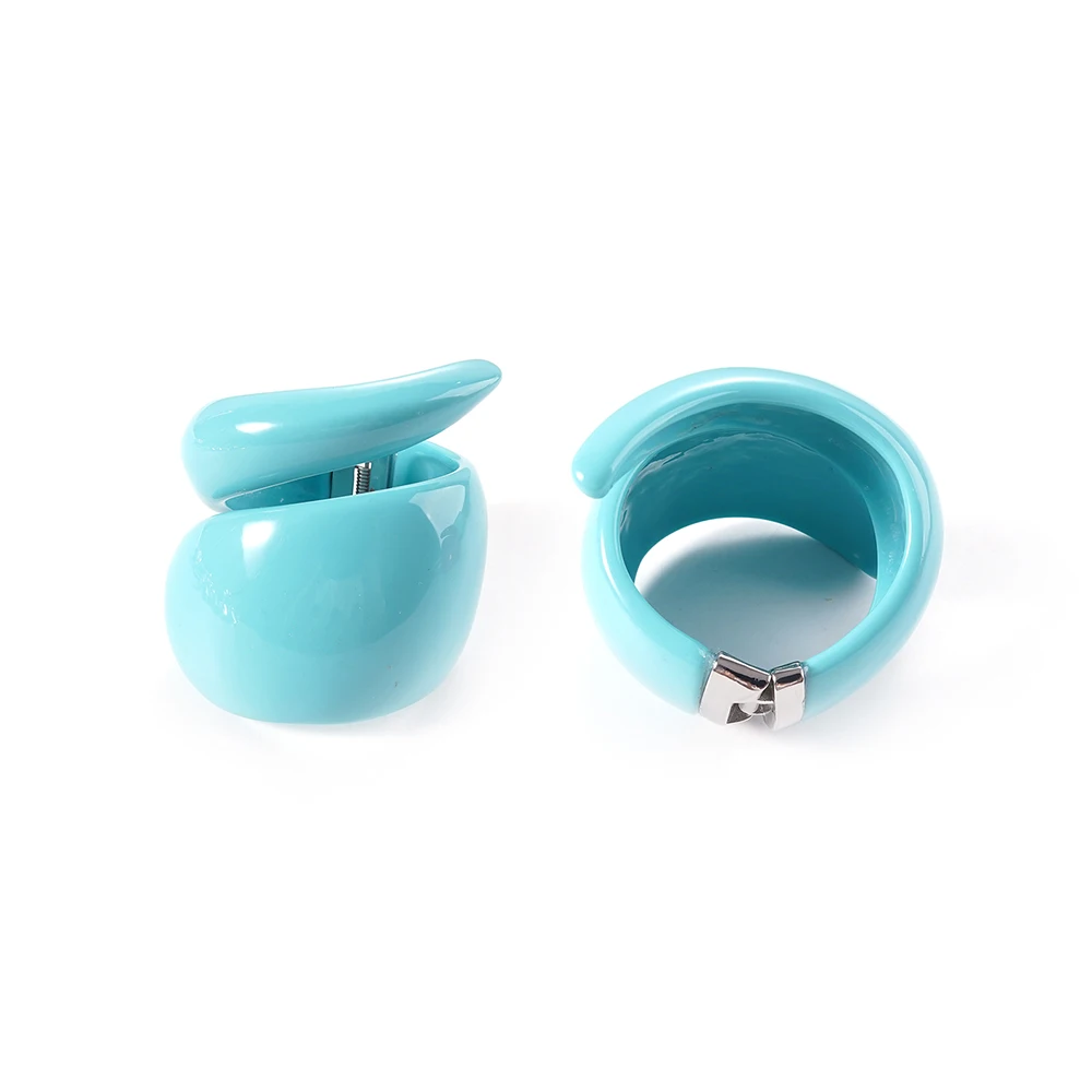 

Adjustable Wide-Sleeve Bracelet For Ladies Acrylic Sturdy Open-Pack Jewelry Gift Blue Colorful Fashion Accessory