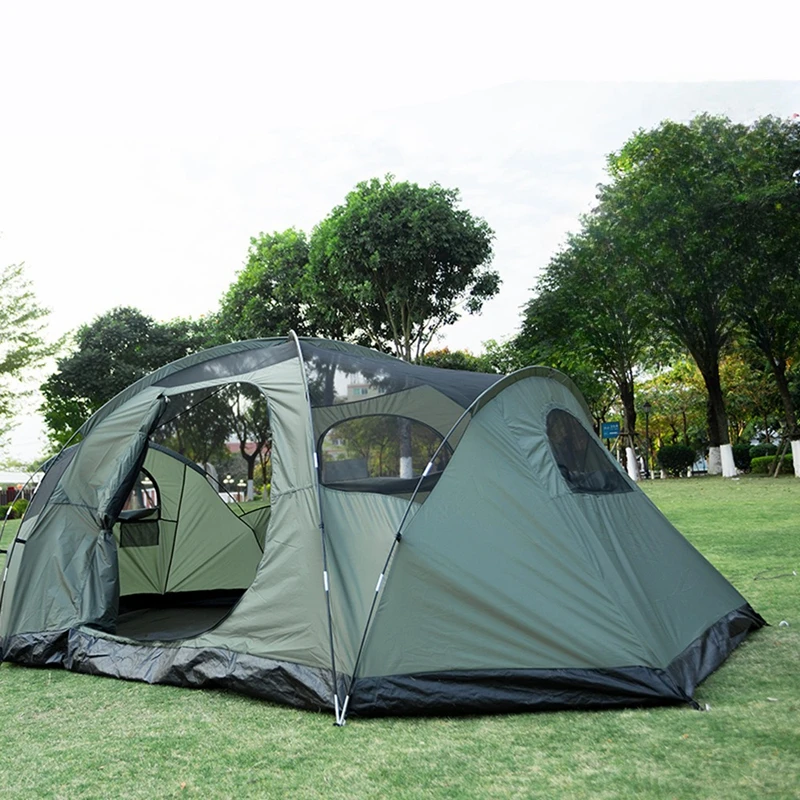 Imagem -05 - Camadas Duplas Rainproof Outdoor Sunshade Grande Família Camping Tent Piquenique Turístico Quartos de Viagem Mão Instalar Anti-mosquito Inner