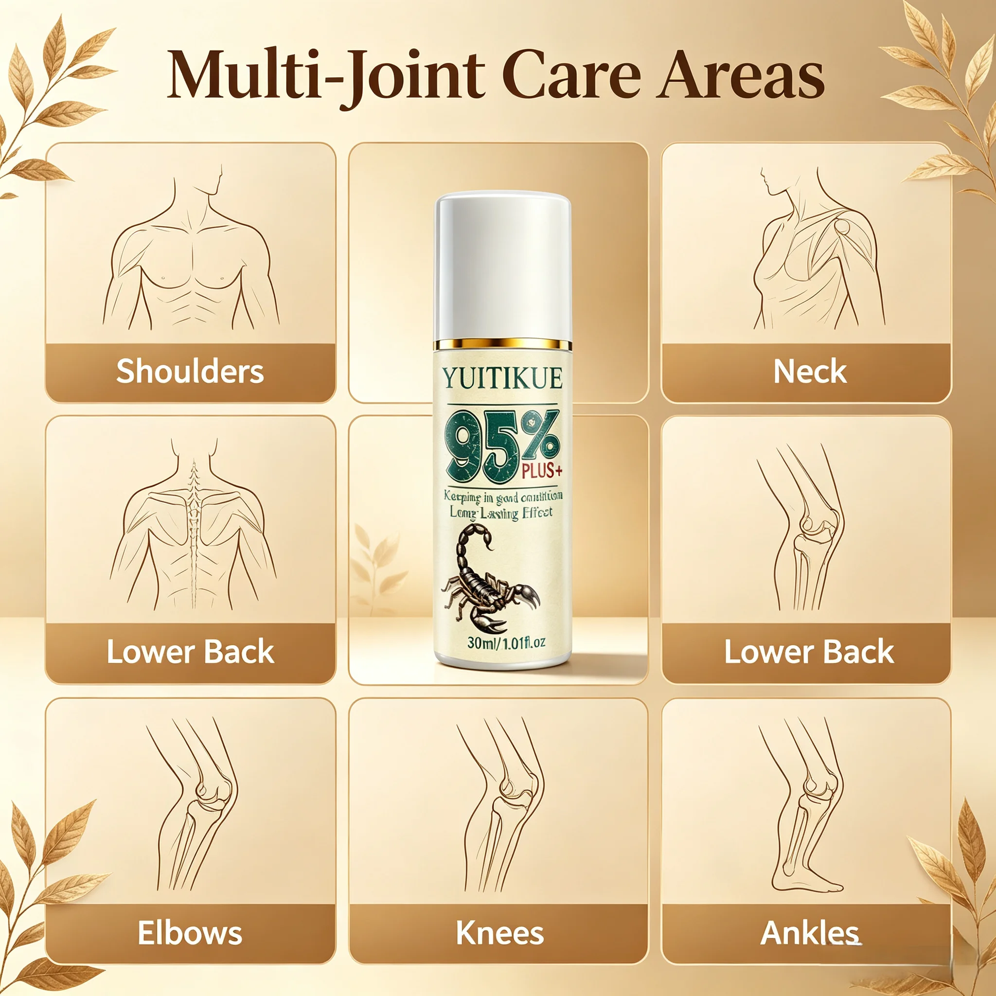 YUITIKUE 95% Scorpion Extract Body Care Spray Long Lasting Effect Comfort Care For Back Knee Ankle Elbow Joints