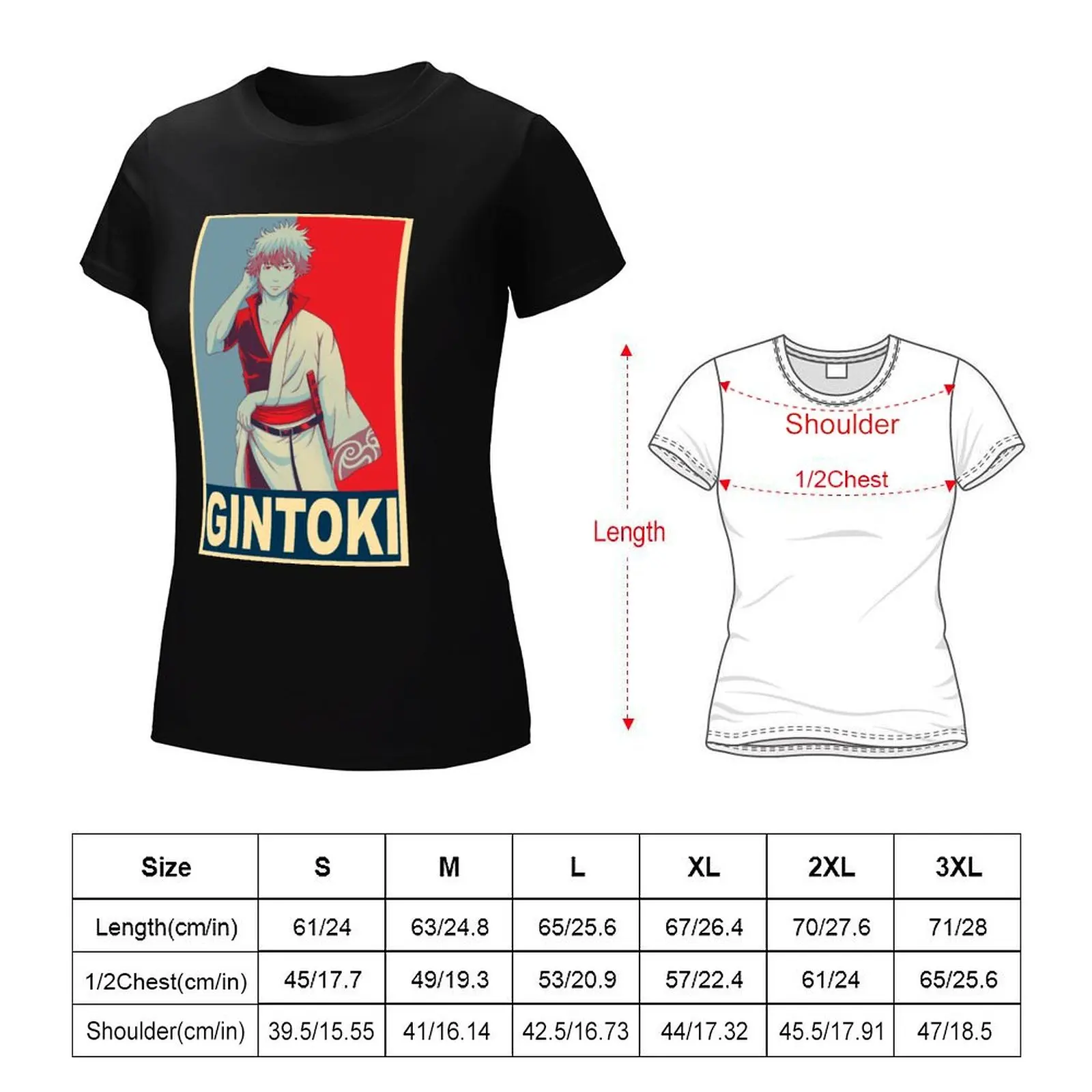 Gintoki Sakata Poster T-Shirt summer clothes Aesthetic clothing korean fashion graphics korean Women's clothes