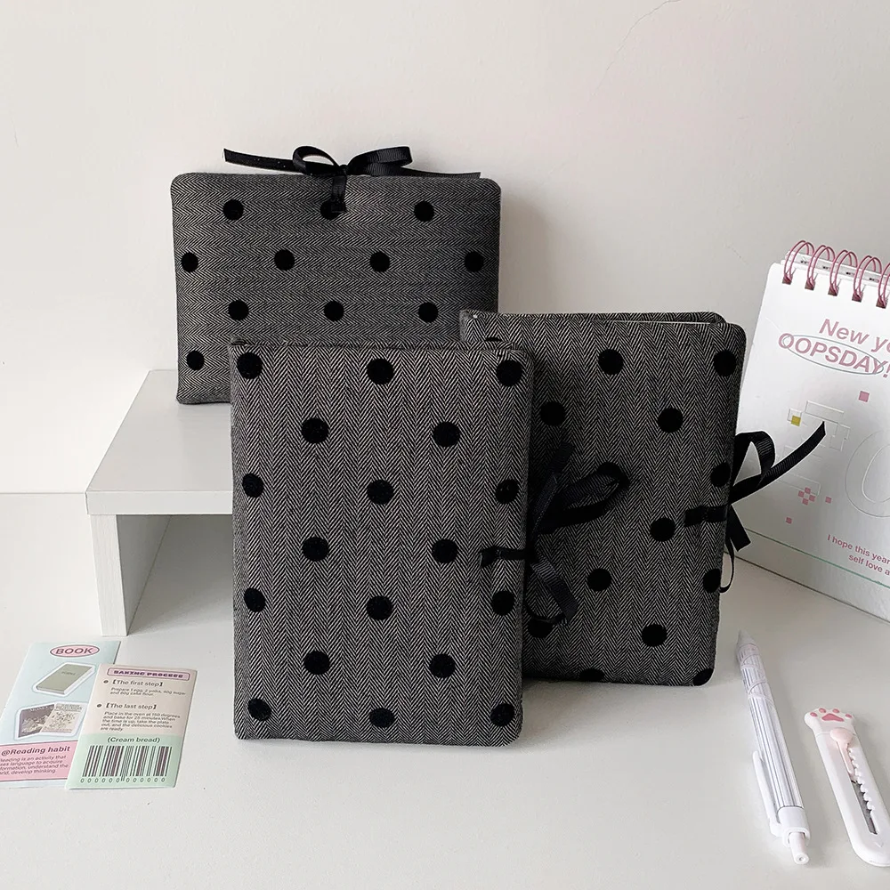 Stationery A6 Pocket Planner Learning Papers Grey Round Dot Cover Cloth Straps Notebook Portable Mini Memo Pads Business Memos