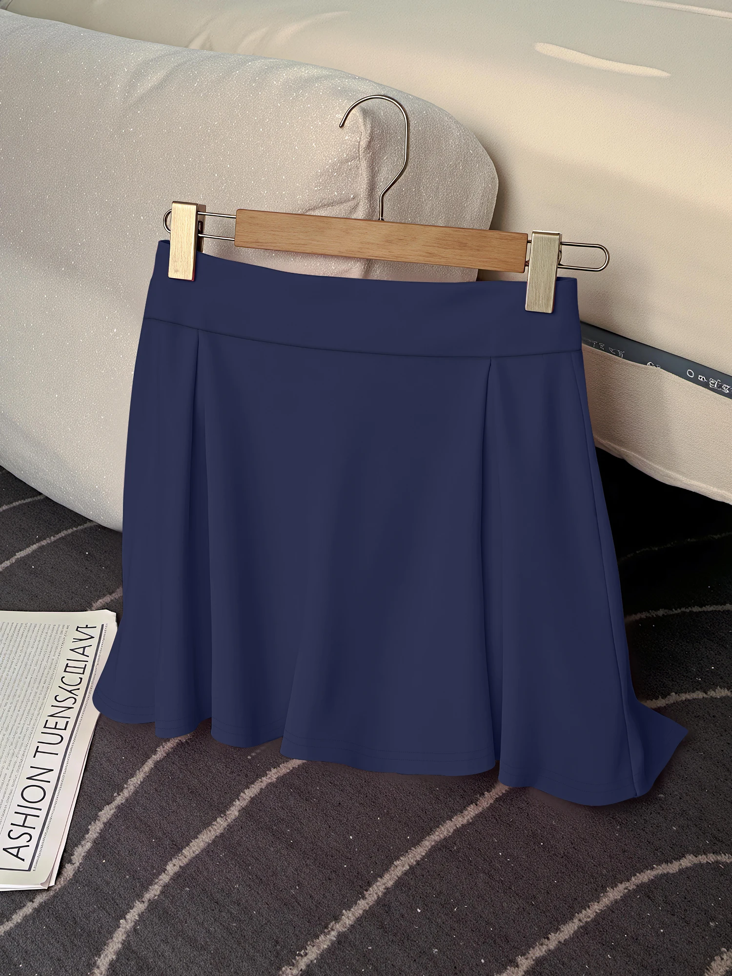 Vintage Hip Hop Pleated Skort, Opaque Comfort Fabric, Fashion Shooting & Urban Hangout Fit