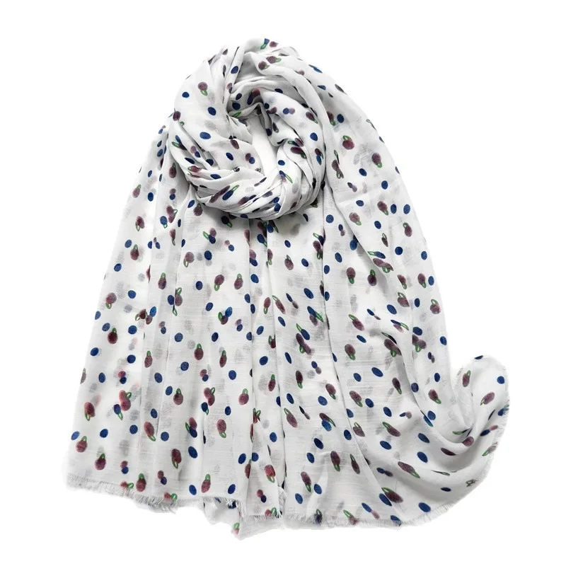 Women Polka Dot Printed Scarf Retro Versatile Sun  Shawl For Spring Summer Daily Fashion Wrap
