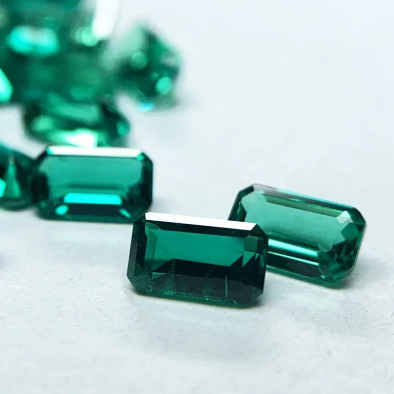 

Lab Grown Columbia Emeralds Size 3x5mm Hydrothermal Emerald Hand Cut With Cracks Inclusions Inside Selectable AGL Certificate