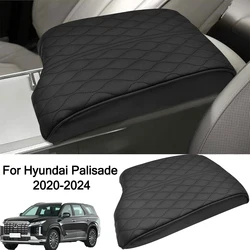 Center Console Armrest Box Pad Leather Car Armrest Protector Mat Cover for Hyundai Palisade 2020 2021 2022 2023 2024 Accessories