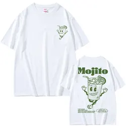 Funny Mojito Cocktail Graphic T-shirts Men's Cute Vintage Cartoon Oversized Tshirt Men Women Casual Fashion Short Sleeve T Shirt