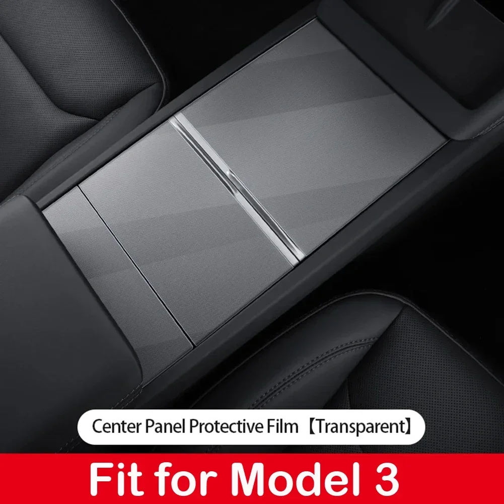 1pc Car Carbon Fiber Center Console Panel Sticker Film Trim Carbon Fiber Pattem For Tesla For Model 3 Car Center Control Sticker