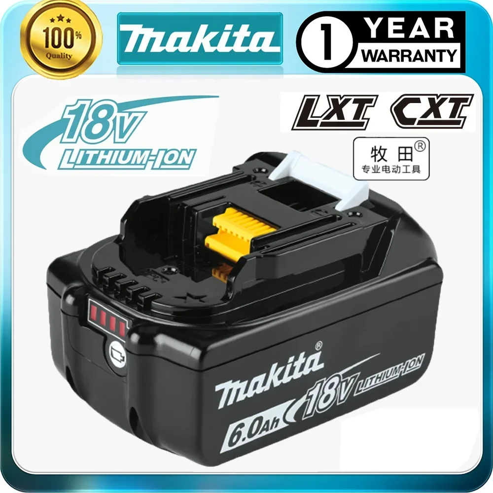 

100% Original Makita 6A 18v Battery for Makita 18v Tools BL1830B BL1850B BL1850 BL1840 BL1860 BL1815 Replacement Lithium Battery