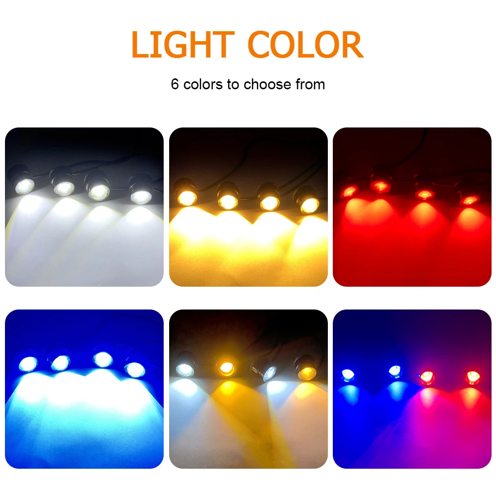 4 in 1 Led Eagle Eye Flashing Warning Light With Remote Control Car Lights Strobe Signal Lamp Drl Daytime COB Hawkeye Lights 12V