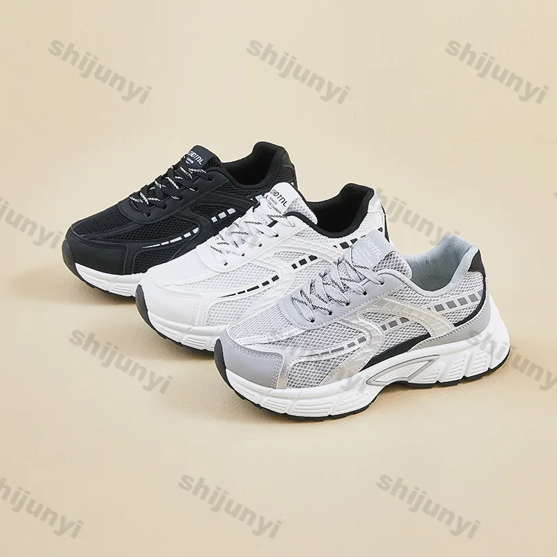 

Spring New Women Chunky Sneakers Breathable Mesh Hollow Casual Running Shoes Comfort Soft Sole Outdoor Vulcanized Shoes