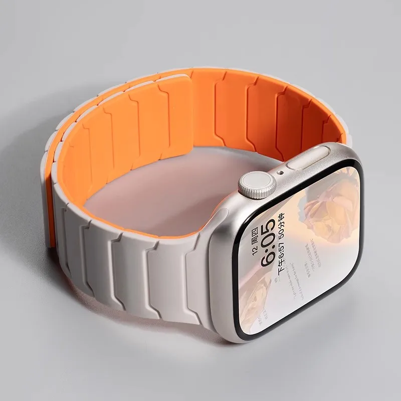 حزام سيليكون مغناطيسي لساعة أبل الترا 2 49 مللي متر 46 مللي متر 45 مللي متر سوار لسلسلة Iwatch 10 9 8 7 6 SE 5 38 44 مللي متر 42 مللي متر 40 مللي متر