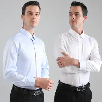 Camicie a maniche lunghe da uomo elastiche di fascia alta Senza cuciture Non stiratura Business Casual Vendite transfrontaliere Camicie De Vestir Para Hombre