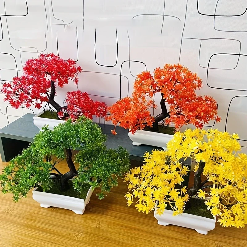 Neue grüne künstliche Pflanzen Bonsai kleiner Baum Gras Blume Topf Bonsai Halloween Hochzeit Weihnachten Party Home Office Dekor