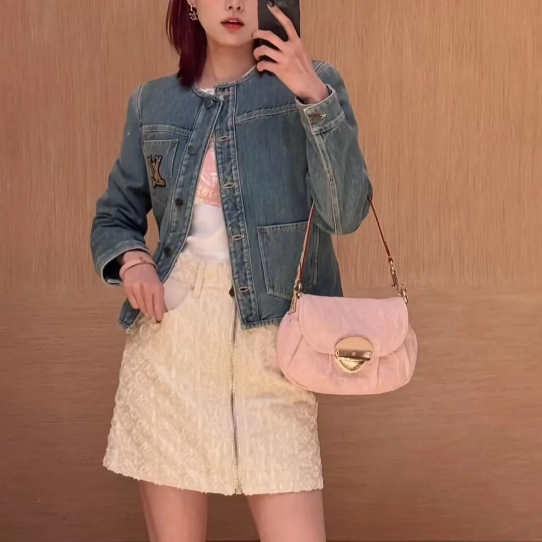 

Fashionable woman's single-shoulder bag - Denim denim fabric printed luxury designer handbag - High-quality new crossbody