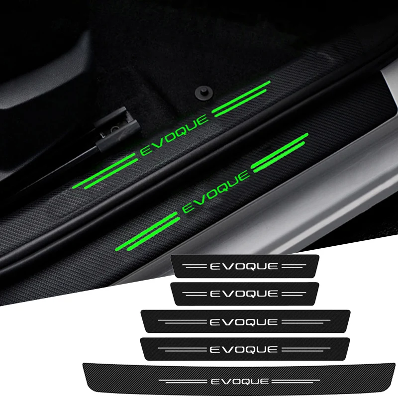 Luminous Car Door Threshold Sill Anti Scratch Tape Decals for Land Rover Evoque Logo Protective Strip Film Stickers Accessories