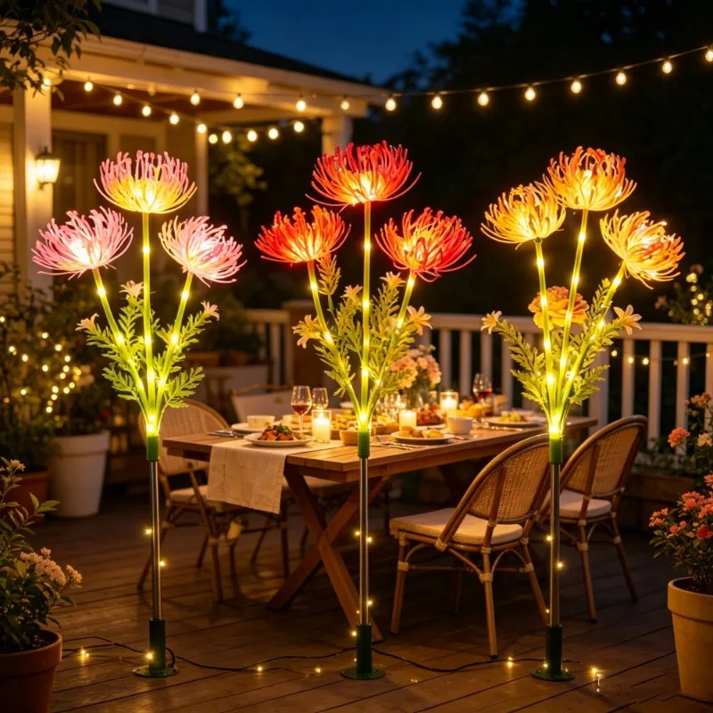 LED Solar Lights Shore Flowers Lawn Lamp Outdoor Garden Decoration Suitable for Yard Courtyard Lawn Decoration Christmas Decor