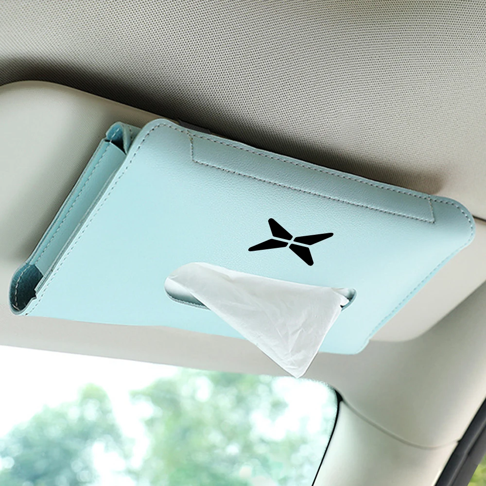 Car Sun Visor Hanging Tissue Bag Holder Case Accessories For Xpeng Xiaopeng G9 G3 P7 N5 F30 P5 X2 G3i H93 Beta 2019 2020 2021