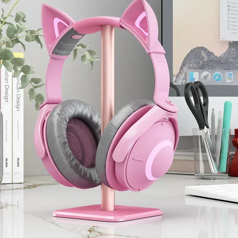 Headphone Holder Rack Aluminium Alloy Headset Support Stand Space Saving Desktop Organizer Display Earphone Mount Hanger