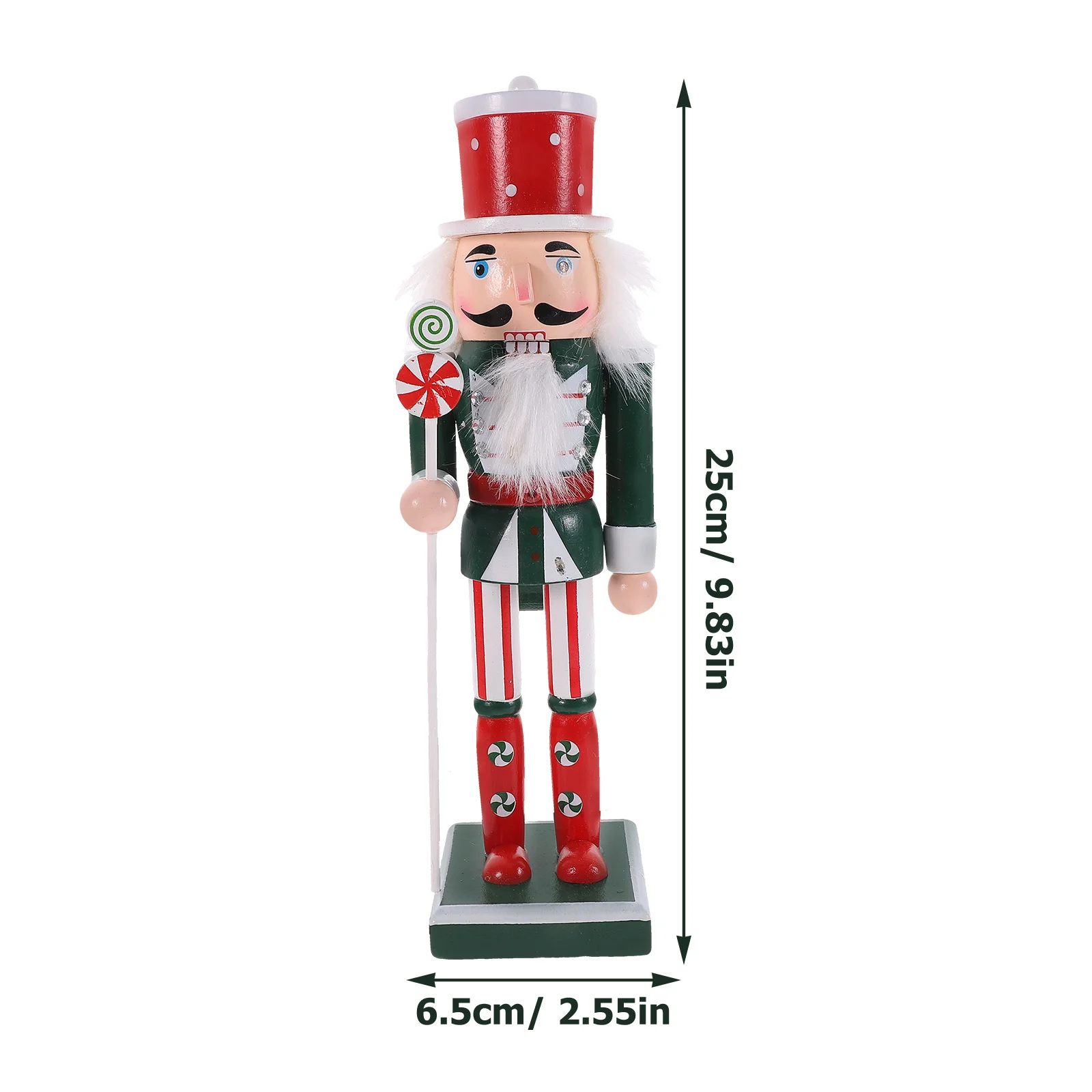 25cm Wooden Nutcracker Ornament Soldier Figurement Handcraft Toy Home Office Table Xmas Decoration Statues Christmas Gift