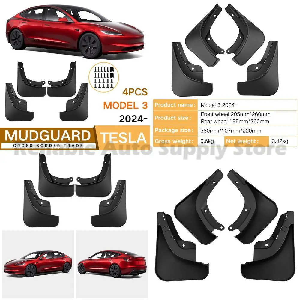 

For Tesla Model 3 2024 Mud Guards Fender Flares Auto Accessories Premium Quality Factory Direct Wholesale Best Seller Reliable P