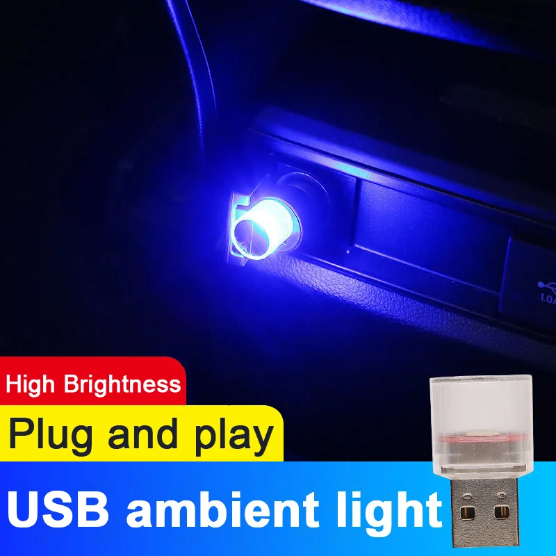 Mini luz nocturna colorida con USB para coche, lámpara Interior de neón para DJ, RGB, interfaz Led para fiesta de vacaciones, ordenador portátil