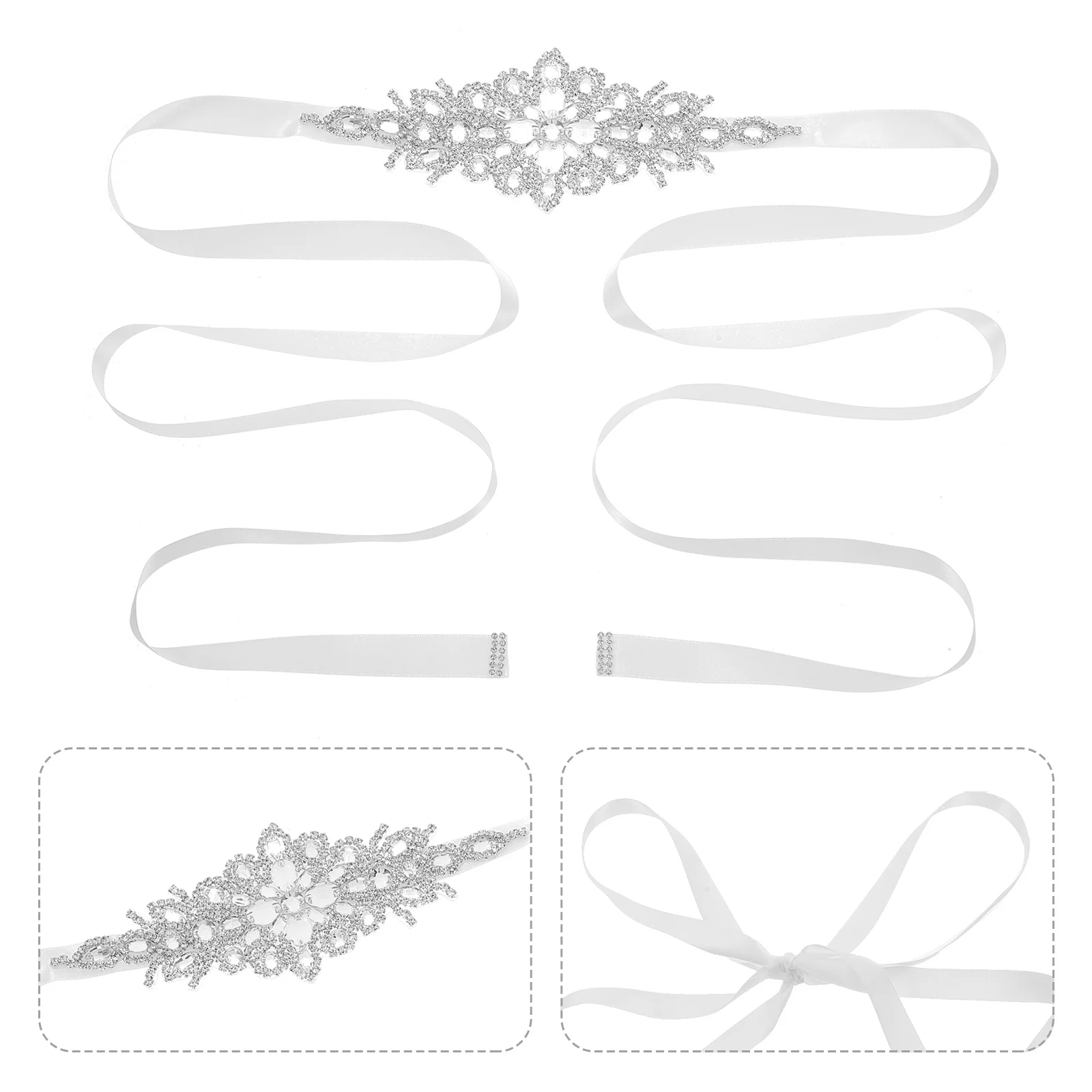 

Adjustable Rhinestone Wedding Dress Belt Elegant Wide Sash Bridal Evening Dress Waistband Crystal Fabric Strip