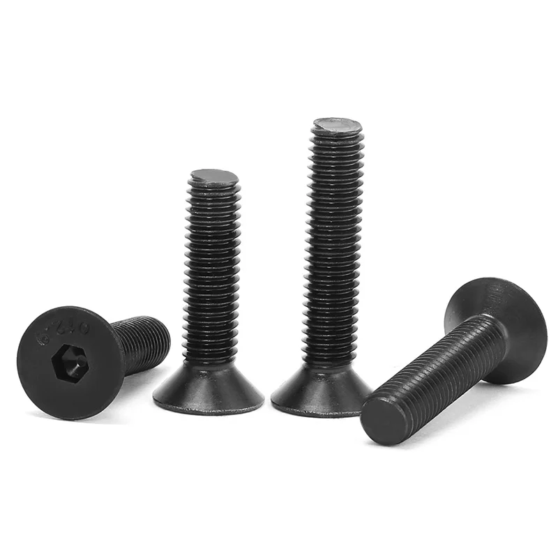 5-50pcs M2 M2.5 M3 M4 M5 M6 M8 *L =4~50mm black oxide grade 10.9 class DIN7991 alloy steel Hex socket flat head CSK screw