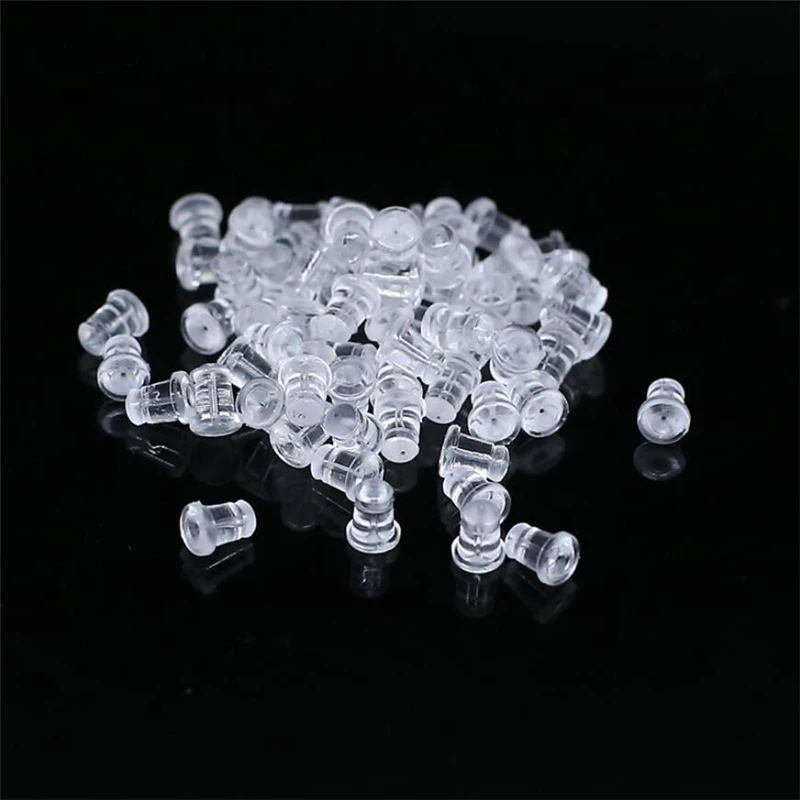 100-500pcs Rubber Earring Back Silicone Round Ear Plug Blocked Caps Earrings Back Stoppers for DIY Parts Jewelry Findings Making