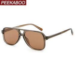 Peekaboo korean style retro sunglasses uv400 women driving square sun glasses for men CP acetate unisex gift items brown green