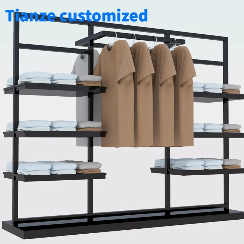 [Customized]Custom metal store clothing display stand clothes shop display stand