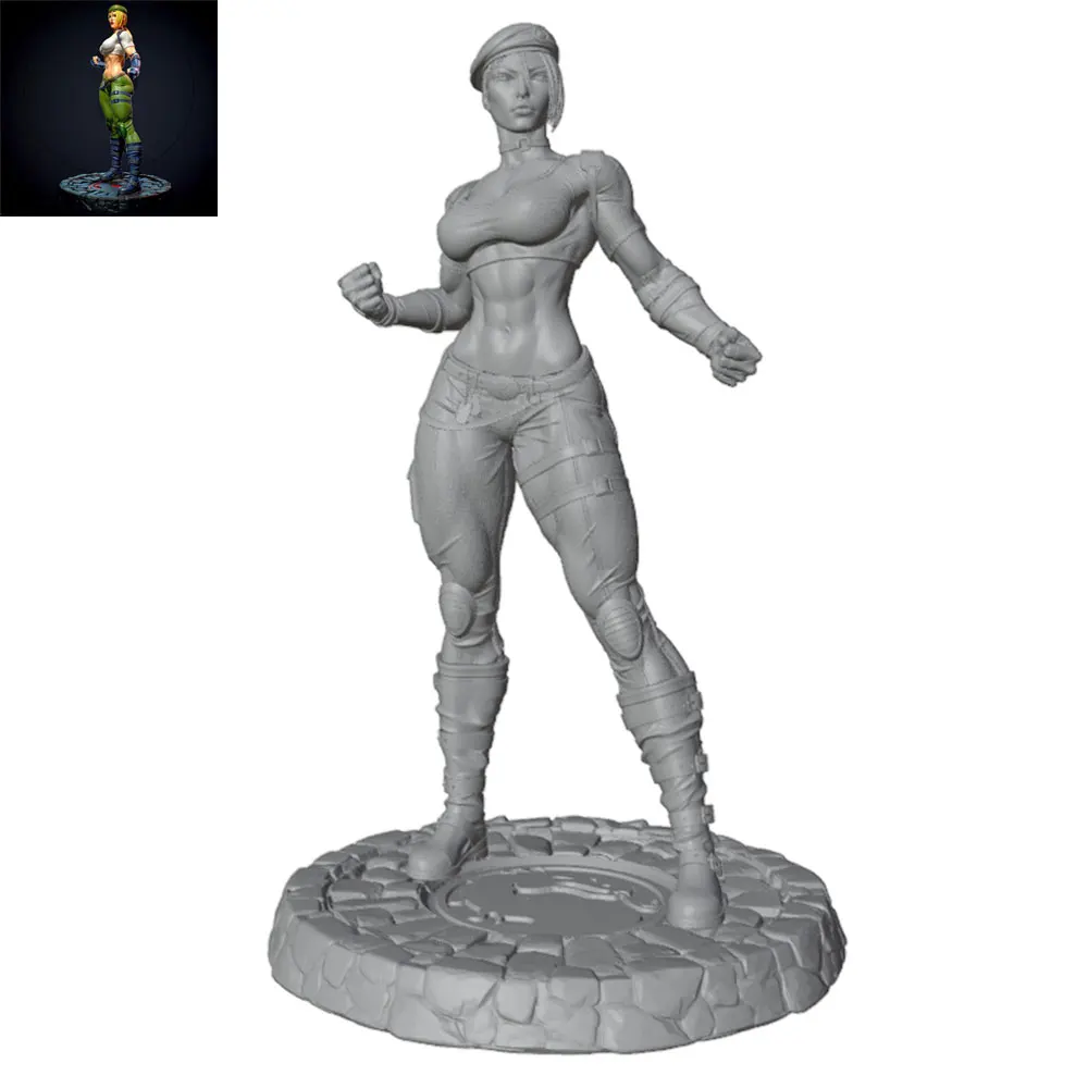 1/24/6 Classic street fighting character, female instructor fighter, sexy fighting girl model kit, 3D printed statue, unpainted