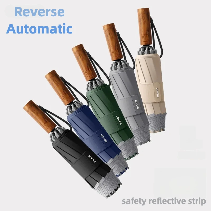 Reinforcement Windproof Anti-rebound Automatic Reverse Umbrella, Sun and Rain Protection, Folding Umbrella  for Men and Women,