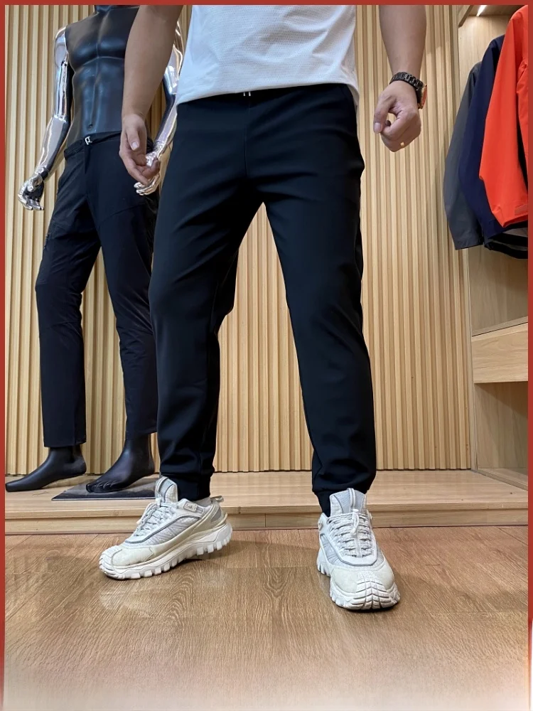 

Мужские эластичные теплые повседневные брюки с капюшоном на подкладке Fce, осень-зима, модные городские брюки с эластичной резинкой на талии