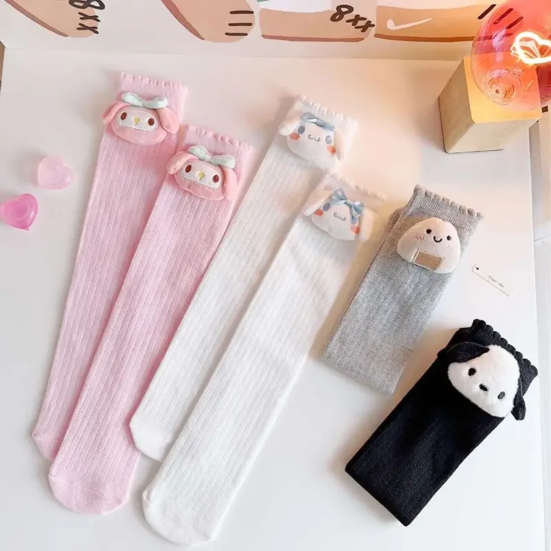 Jolies chaussettes de dessin animé Cinnamoroll Anime pour enfants, jolies chaussettes longues douces, My Melody Butter, Kawaii Sanurgente, Pochacco, cadeaux